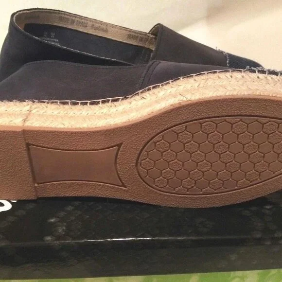 Sam Edelman New Wedges Leather Platform Espadrille 41/10 NAVY Handmade Spain - Picture 6 of 13